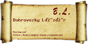Bobrovszky Lázár névjegykártya